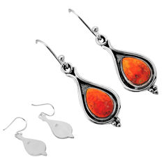 925 silver 5.07cts back closed natural mojave turquoise dangle earrings n51896