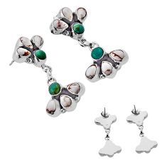 925 silver back closed wild horse magnesite  turquoise earrings c35104