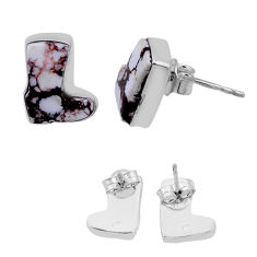 925 silver back closed wild horse magnesite stud cowboy boots earrings n45303