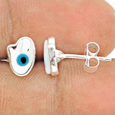 925 silver 2.38cts blue evil eye talismans hand of god hamsa earrings u26409