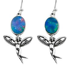 925 silver 4.52cts doublet opal australian angel wings fairy earrings y15403