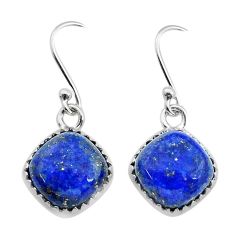 925 silver 9.94cts faceted natural blue lapis lazuli dangle earrings u49613