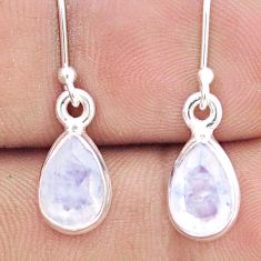 925 silver 4.98cts faceted natural rainbow moonstone dangle earrings u34215