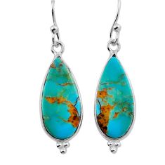 925 silver 7.95cts green arizona mohave turquoise dangle earrings jewelry n38463