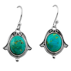 925 silver 7.77cts green arizona mohave turquoise dangle earrings jewelry n48486