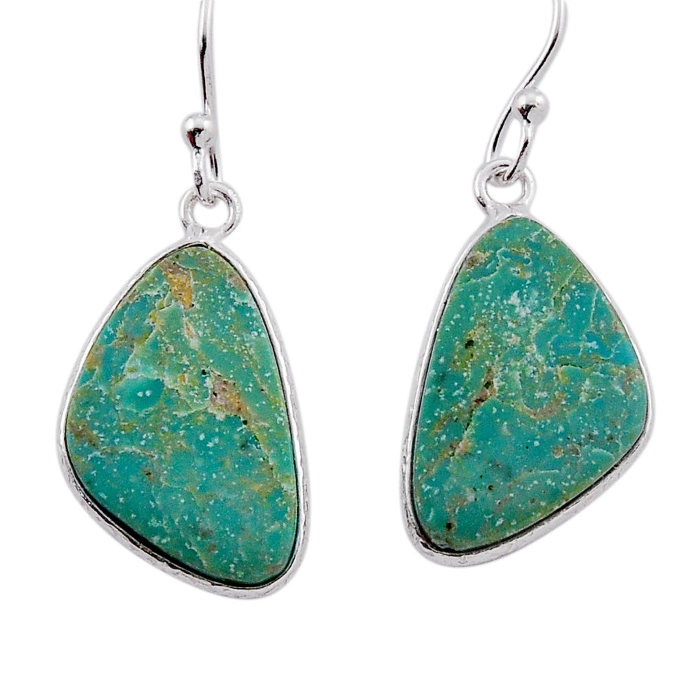 925 silver 9.16cts green arizona mohave turquoise fancy dangle earrings n38477