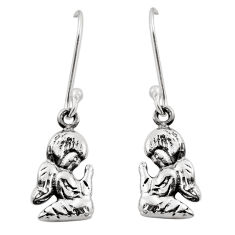 925 silver 3.06gms indonesian bali style solid angel wings fairy earrings n28137