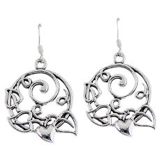 Clearance Sale- 925 silver indonesian bali style solid dangle heart charm earrings jewelry p2831