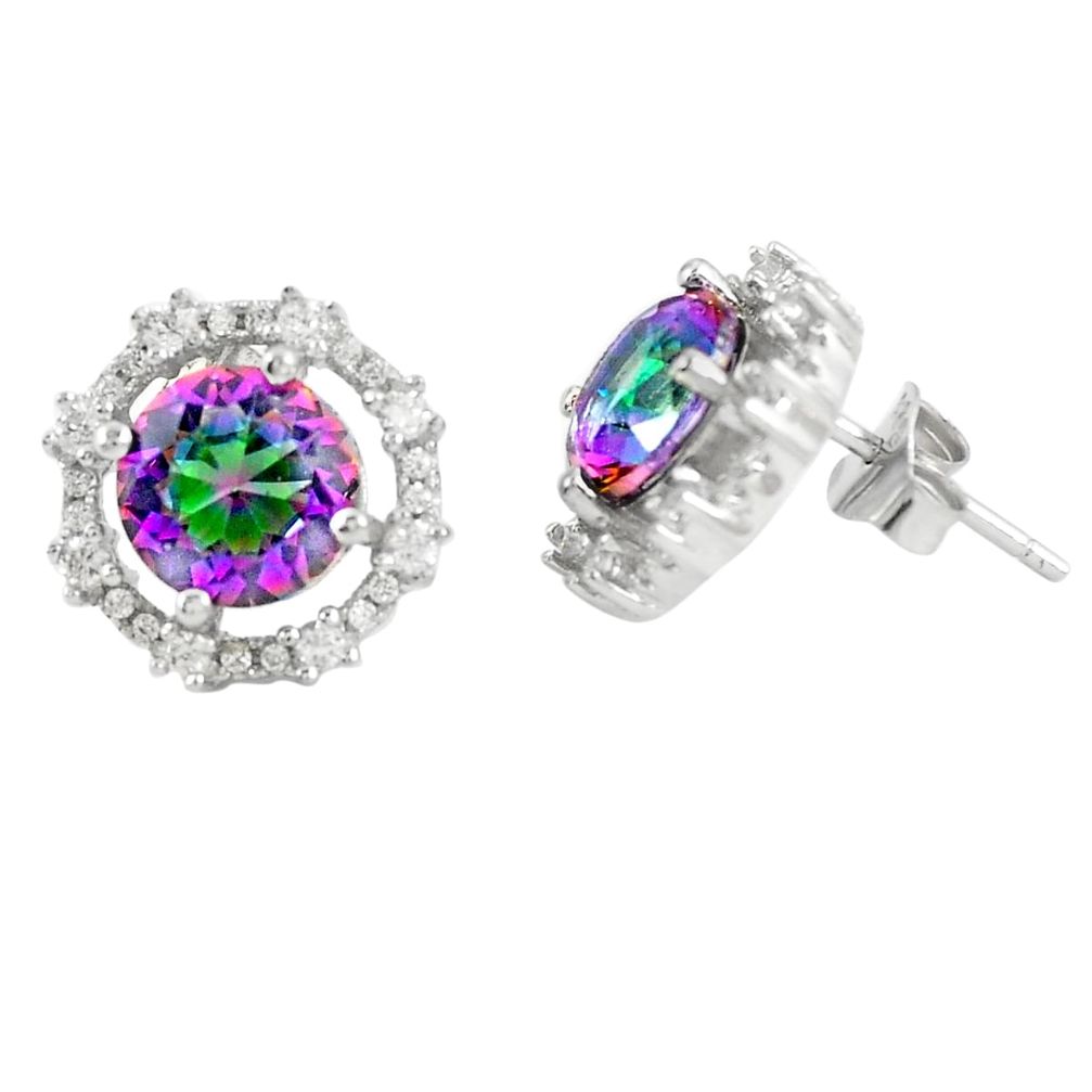 925 silver multi color rainbow topaz white topaz stud earrings a77144 c24548