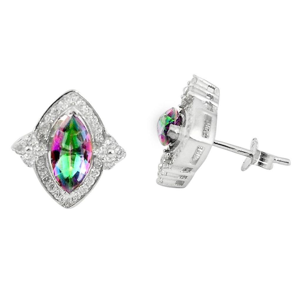 925 silver multi color rainbow topaz white topaz stud earrings a85886 c24574