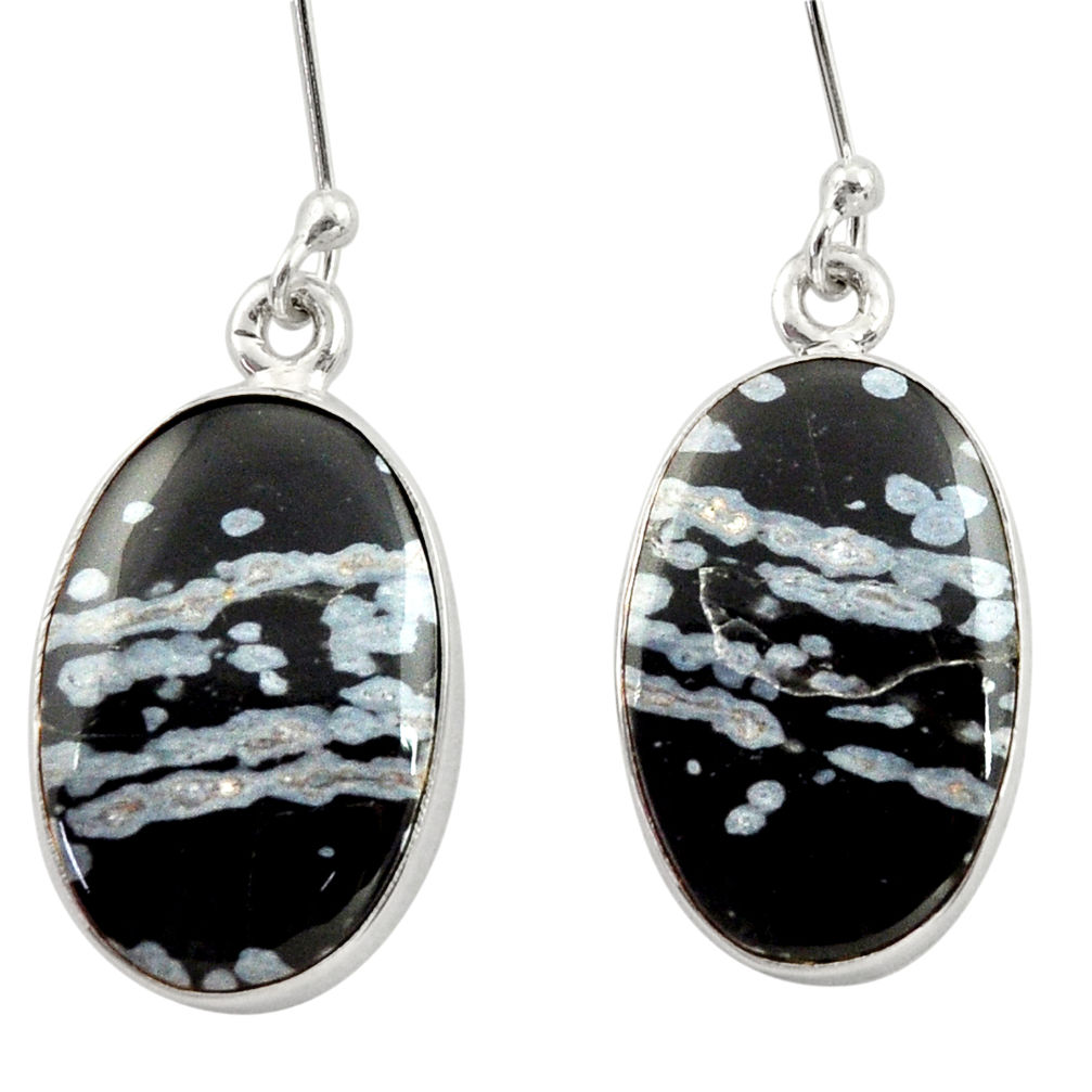 cts natural black australian obsidian dangle earrings d39957
