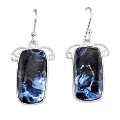 925 silver 10.84cts natural black pietersite (african) dangle earrings y73240