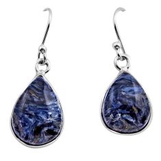 925 silver 8.93cts natural black pietersite (african) dangle earrings y85857