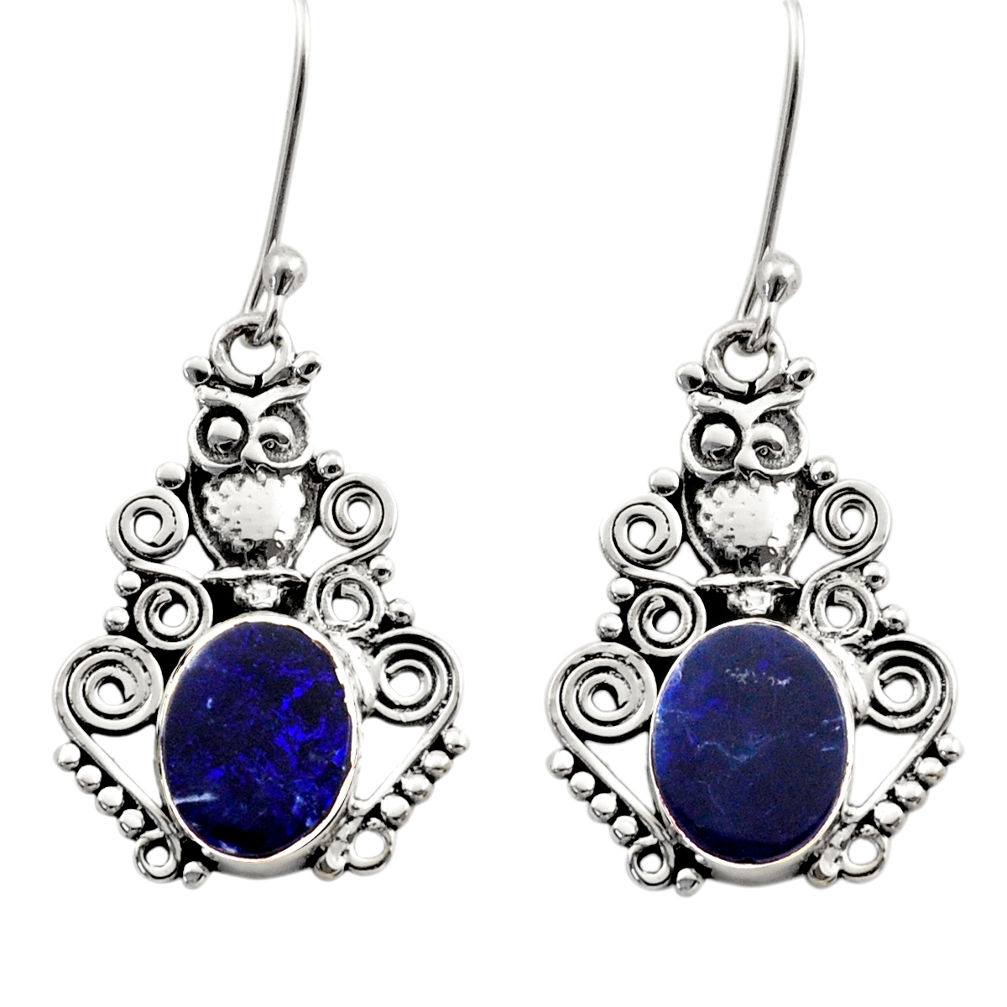 ts natural blue doublet opal australian owl earrings d40839
