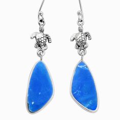 925 silver 8.82cts natural blue doublet opal australian tortoise earrings u96823