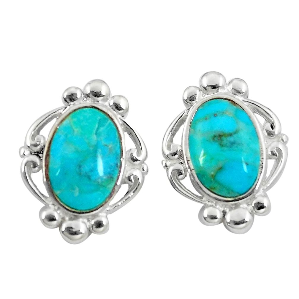 925 silver 6.39cts natural blue kingman turquoise dangle earrings jewelry c10583