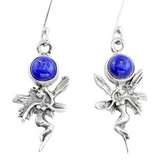 925 silver 2.07cts natural blue lapis lazuli angel wings fairy earrings u86346