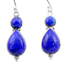 925 silver 12.54cts natural blue lapis lazuli chandelier earrings t82608