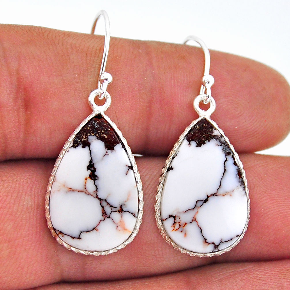 925 silver 12.80cts natural bronze wild horse magnesite dangle earrings n53656