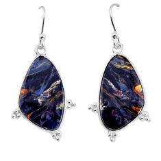 925 silver 13.08cts natural brown pietersite (african) dangle earrings y79580