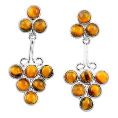 925 silver 15.60cts natural brown tiger's eye chandelier earrings jewelry u32680