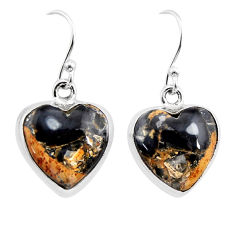 925 silver 14.47cts natural bumble bee australian jasper dangle earrings y62019