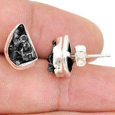 925 silver 10.62cts natural campo del cielo (meteorite) stud earrings u63748