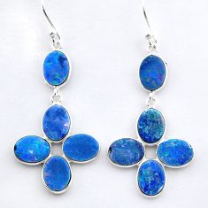 925 silver 8.37cts natural doublet opal australian chandelier earrings t31599