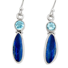 925 silver 6.72cts natural doublet opal australian topaz dangle earrings y80543