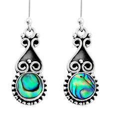 925 silver 2.02cts natural green abalone paua seashell dangle earrings y25132