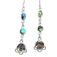 925 silver 8.76cts natural green abalone paua seashell dangle earrings y43918