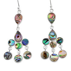 925 silver 12.60cts natural green abalone paua seashell dangle earrings y58799