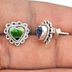 925 silver 2.15cts natural green abalone paua seashell stud earrings t87239