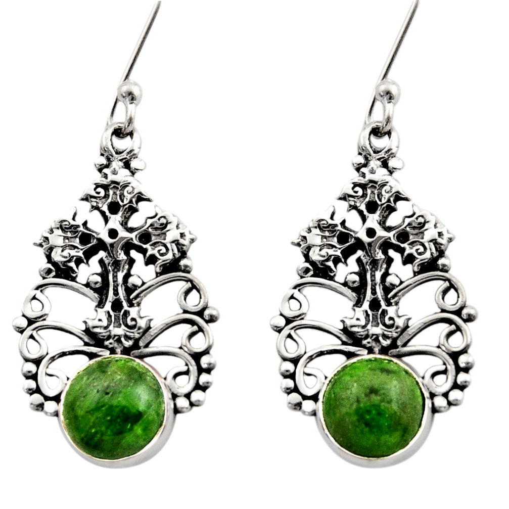 ts natural green chrome diopside holy cross earrings d40796