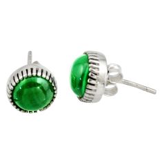 925 silver 5.92cts natural green malachite (pilot's stone) stud earrings d47627
