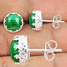 925 silver 6.19cts natural green malachite (pilot's stone) stud earrings u20551