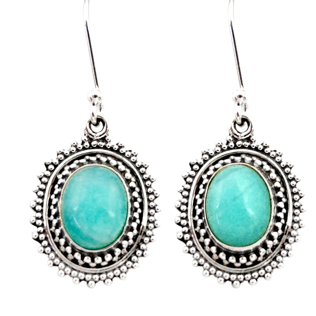 ts natural green peruvian amazonite dangle earrings d40634