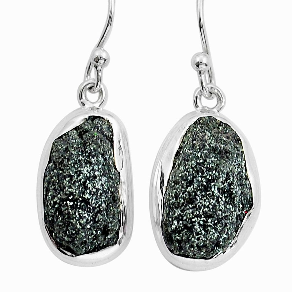 925 silver 14.00cts natural green seraphinite in quartz dangle earrings y12252