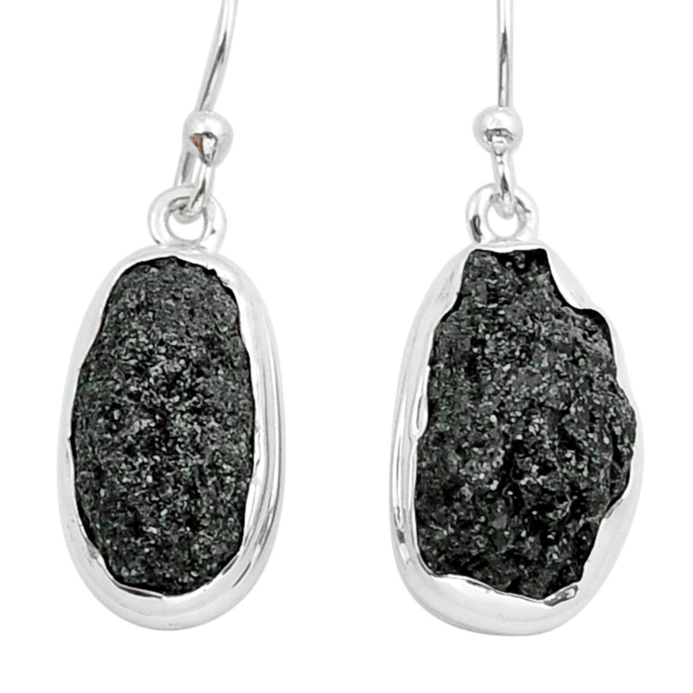 925 silver 14.65cts natural green seraphinite in quartz dangle earrings y15536