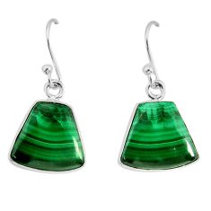 925 silver 11.71cts natural malachite (pilot's stone) dangle earrings y79978