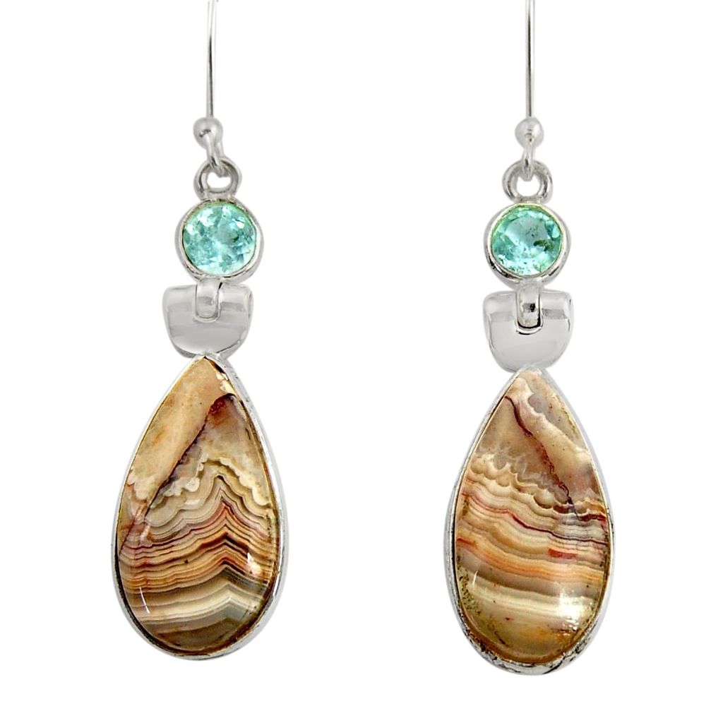 cts natural mexican laguna lace agate dangle earrings d39551