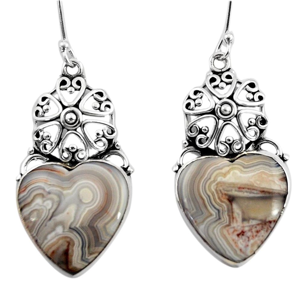 cts natural mexican laguna lace agate dangle earrings d45744