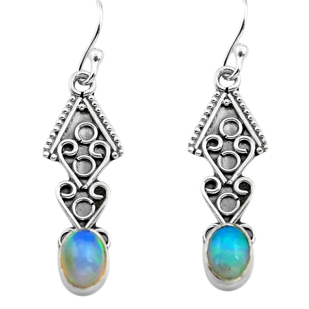 ts natural multi color ethiopian opal dangle earrings p80900