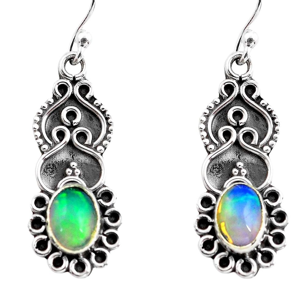 ts natural multi color ethiopian opal dangle earrings p87611