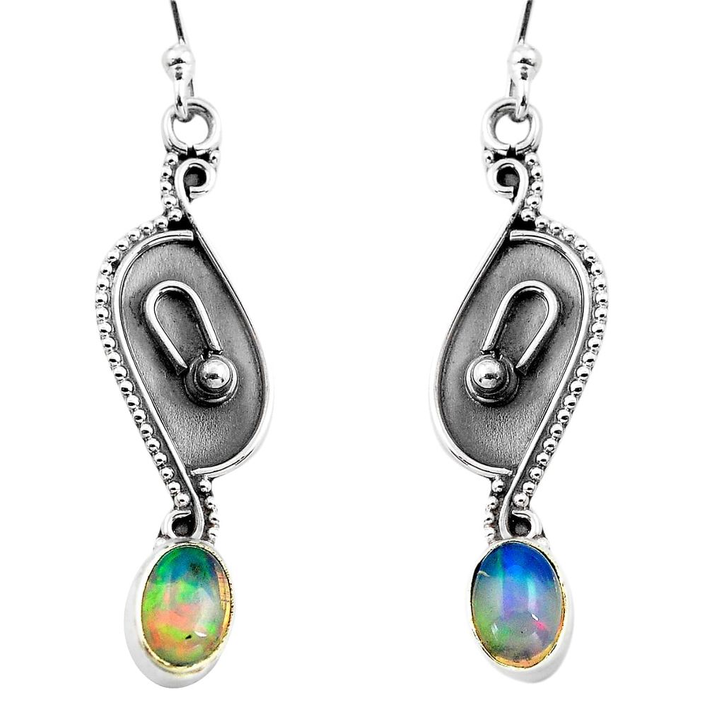 ts natural multi color ethiopian opal dangle earrings p87664