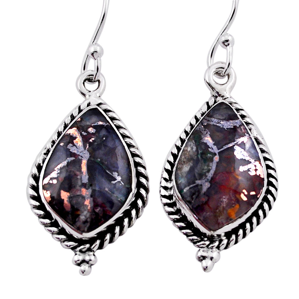 925 silver 13.77cts natural multi color tourmaline fancy dangle earrings n39609