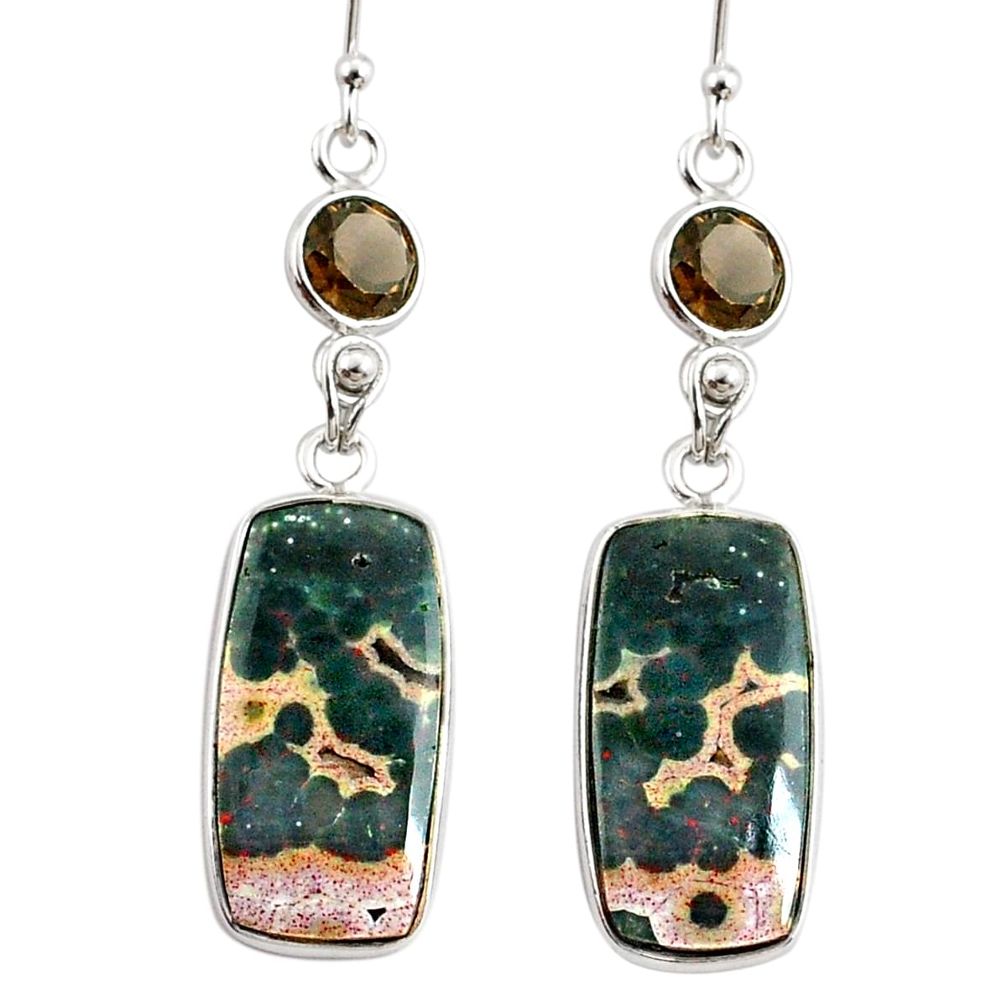 925 silver 16.68cts natural multicolor ocean sea jasper dangle earrings r75715