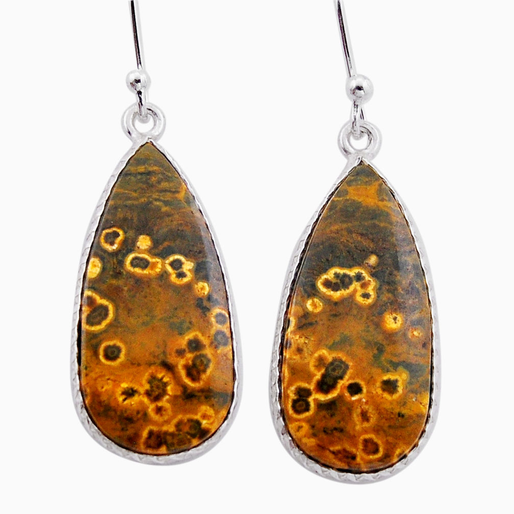 925 silver 16.97cts natural ocean sea jasper (madagascar) dangle earrings n54892