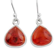 925 silver 4.49cts natural orange baltic amber (poland) dangle earrings y25152