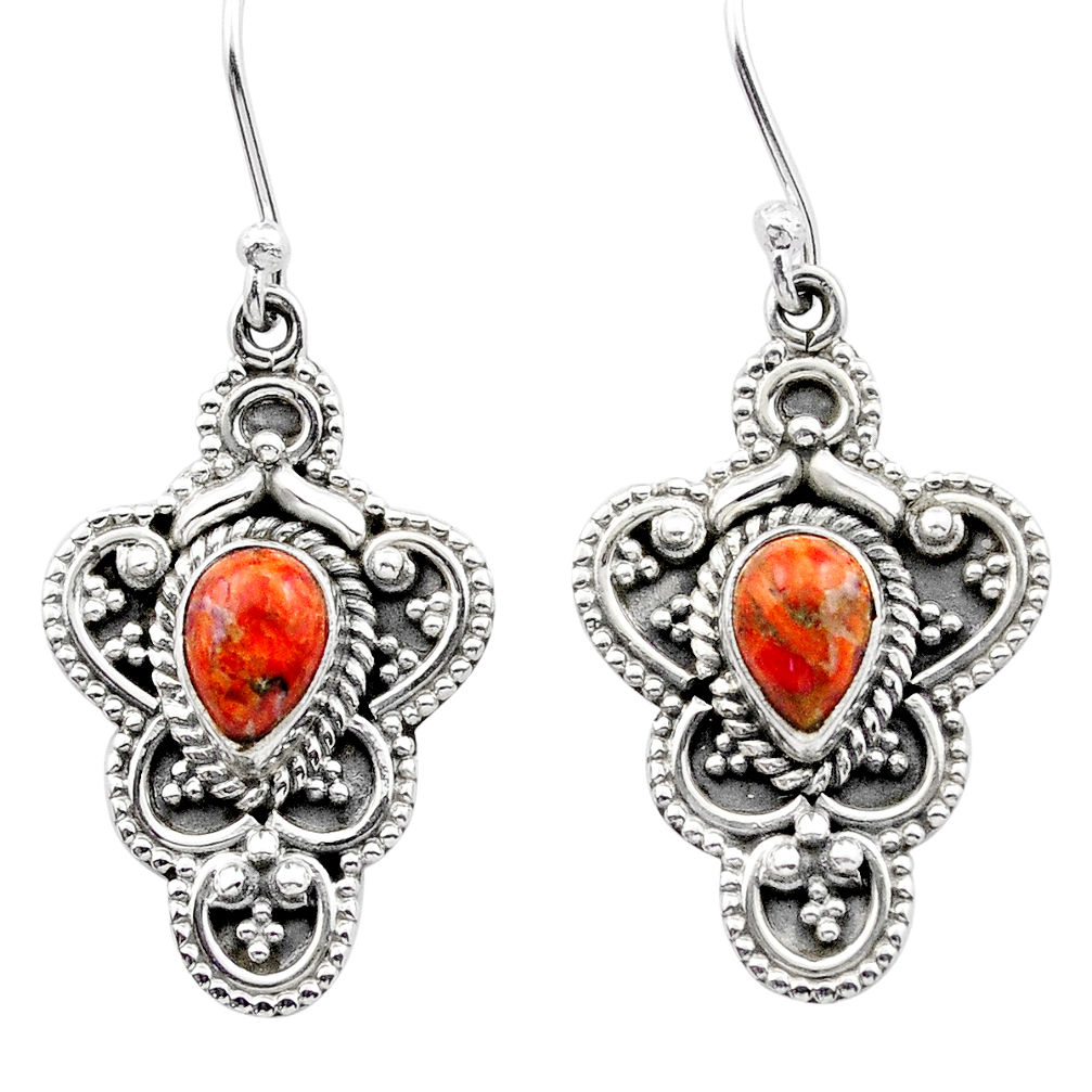 ts natural orange mojave turquoise dangle earrings u10180